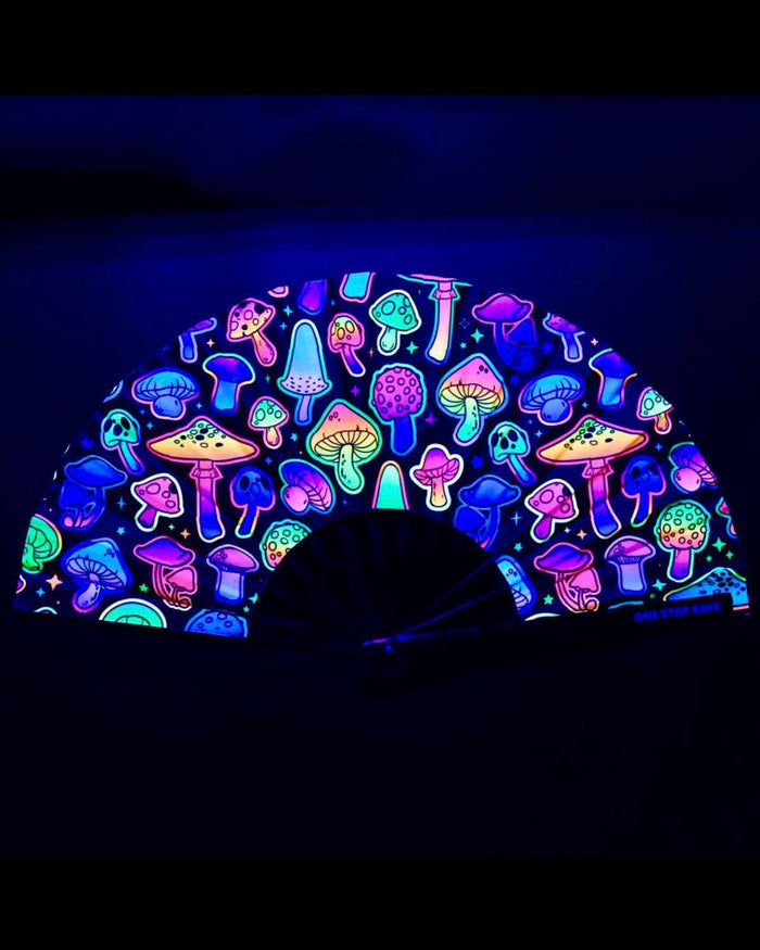 Psilo Hand Fan, Festival Fans 13.5", - One Stop Rave