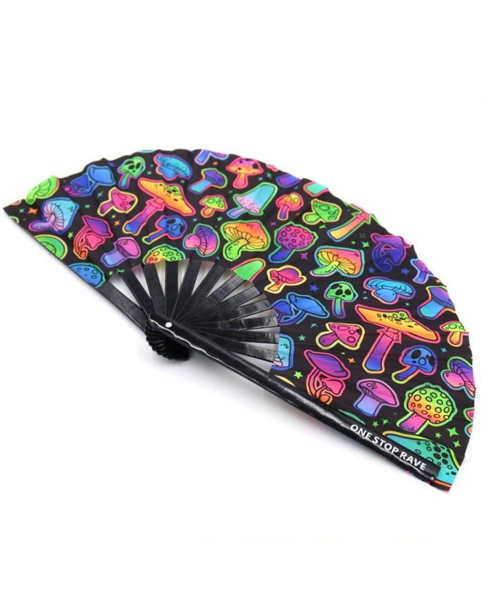Psilo Hand Fan, Festival Fans 13.5", - One Stop Rave
