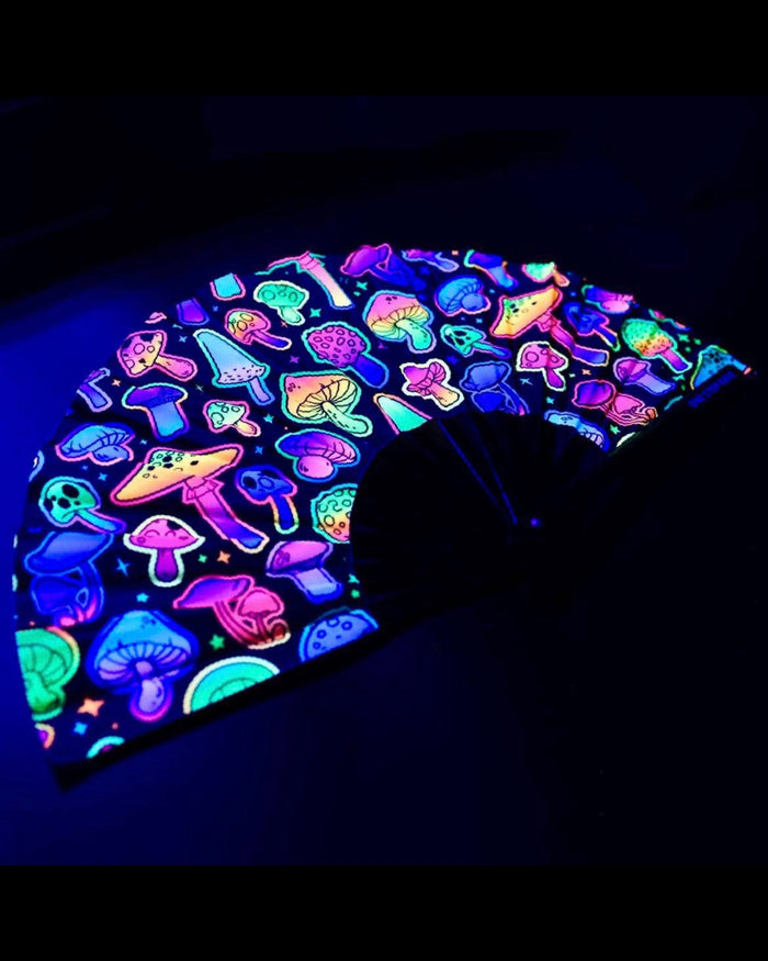 Psilo Hand Fan, Festival Fans 13.5", - One Stop Rave