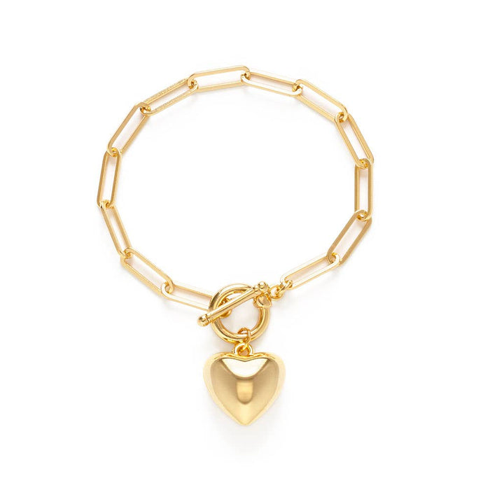 Puff Heart Chain Bracelet