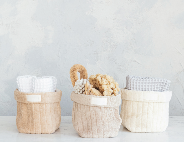 Quilted Cotton Terry Cloth Folding Baskets