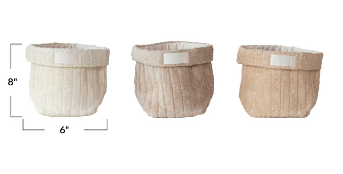 Quilted Cotton Terry Cloth Folding Baskets