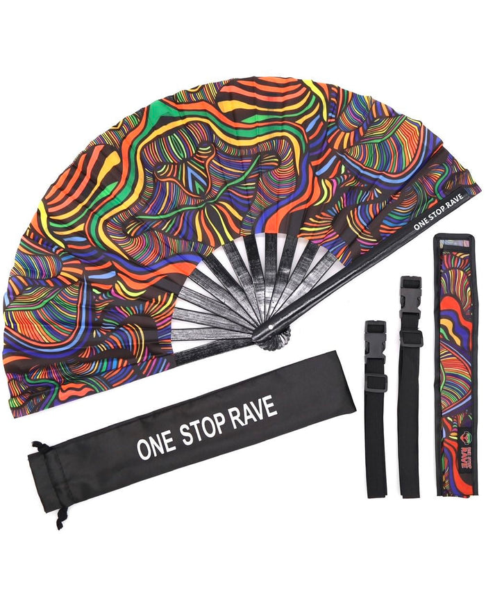 Rafiki Hand Fan, Festival Fans 13.5", - One Stop Rave