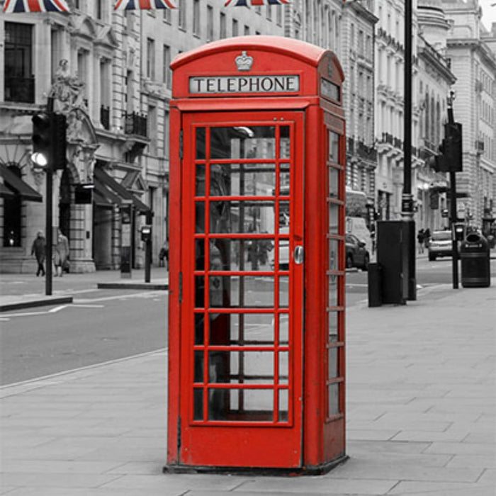 Red London Telephone Booth Print Plush Fleece Throw Blanket