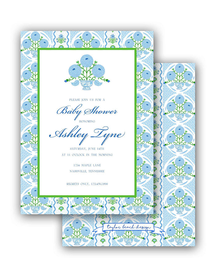 Ribbons in Bloom Invitation, Hydrangea