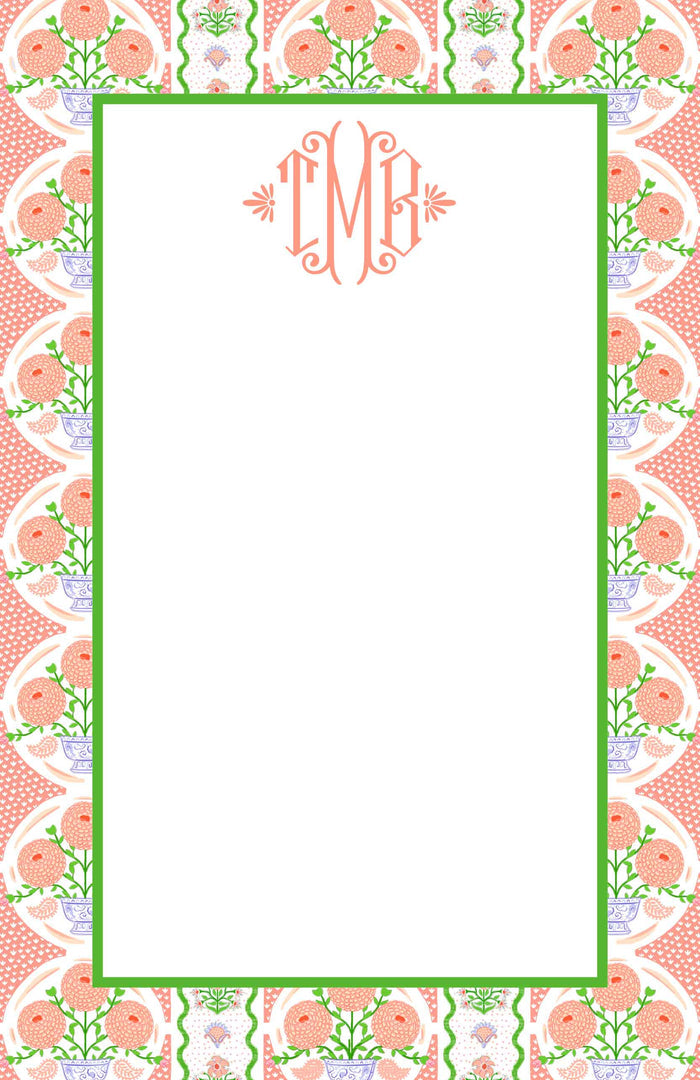 Ribbons in Bloom Notepad, Multiple Sizes Available, Begonia