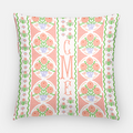 Ribbons in Bloom Personalized 20"x20" Pillow Cover, Begonia