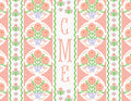 Ribbons in Bloom Personalized Folded Note Cards, Begonia