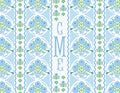 Ribbons in Bloom Personalized Folded Note Cards, Hydrangea