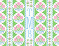Ribbons in Bloom Personalized Folded Note Cards, Peony