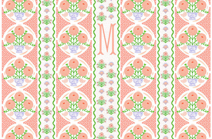 Ribbons in Bloom Personalized Paper Tear-away Placemat Pad, Begonia