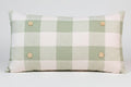 Sage Buffalo Plaid  LuckyBird Lumbar Button Pillow