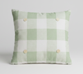 Sage Buffalo Plaid  LuckyBird Square Button Pillow