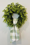 Sage Buffalo Plaid Wreath Sash