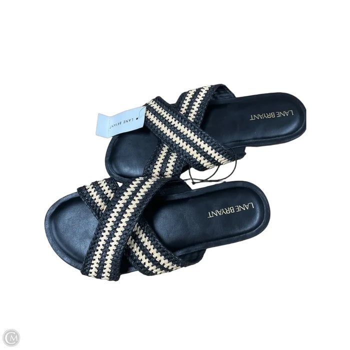 Sandals Flats By Lane Bryant In Black & Tan, Size: 8