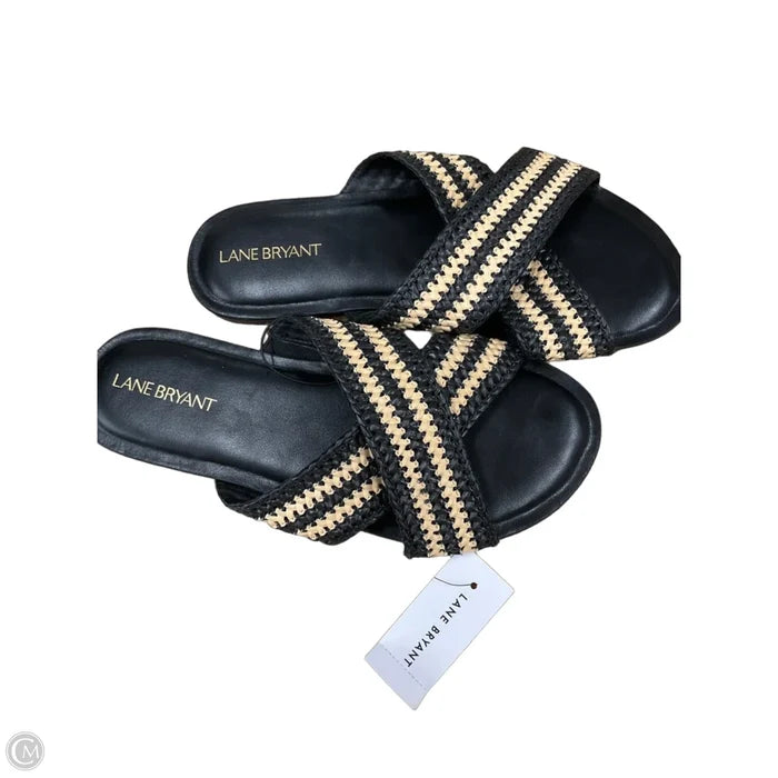 Sandals Flats By Lane Bryant In Black & Tan, Size: 8