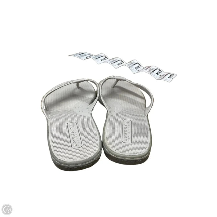 Sandals Flats By Sperry In Grey & Silver, Size: 7