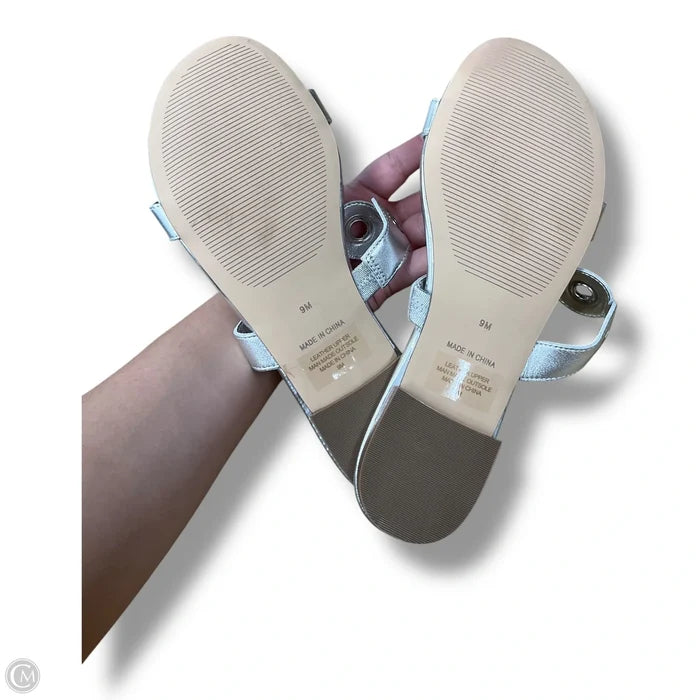 Sandals Flats By Talbots In Silver, Size: 9