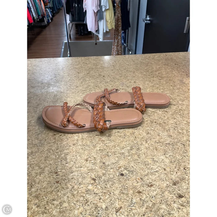 Sandals Flats By Universal Thread In Tan, Size: 6
