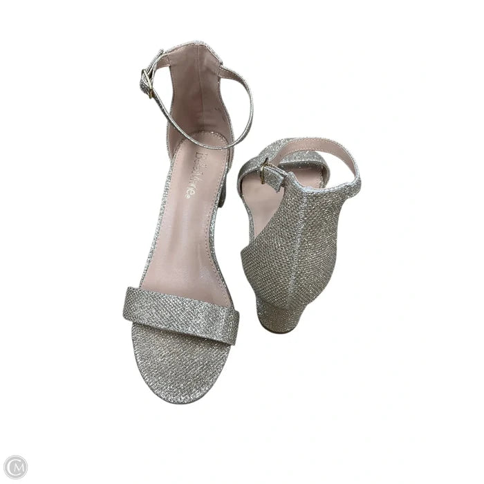 Sandals Heels Block By Bella Marie In Gold, Size: 8