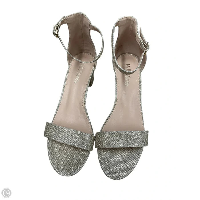 Sandals Heels Block By Bella Marie In Gold, Size: 8