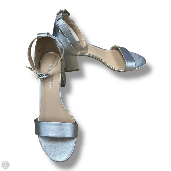Sandals Heels Block By Chinese Laundry In Silver, Size: 8