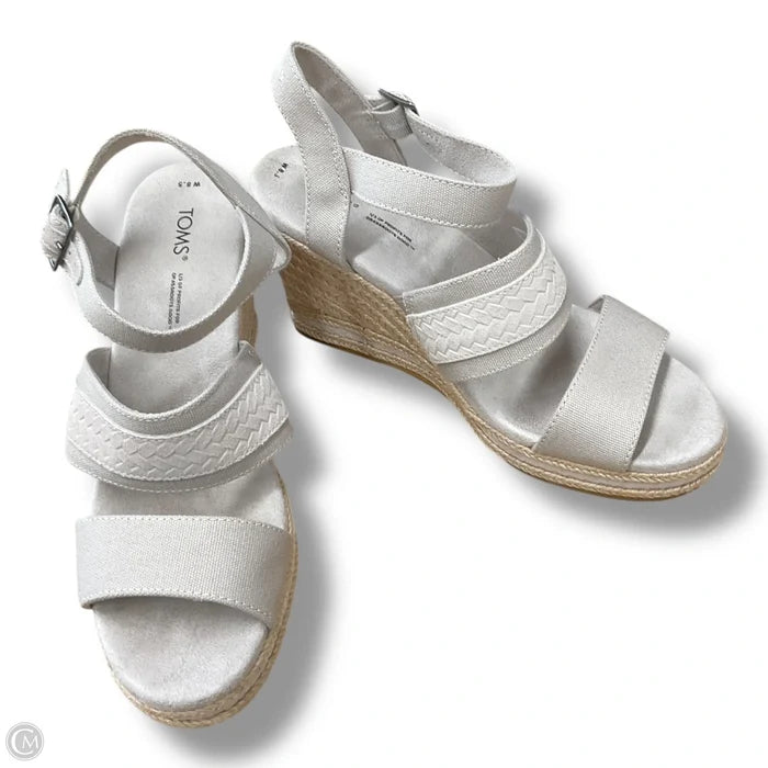 Sandals Heels Wedge By Toms In Grey, Size: 8.5
