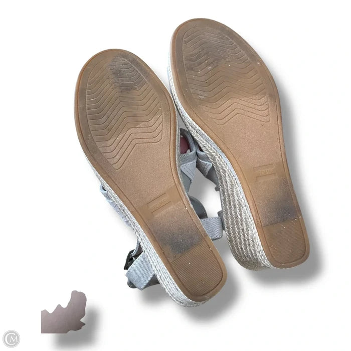 Sandals Heels Wedge By Toms In Grey, Size: 8.5