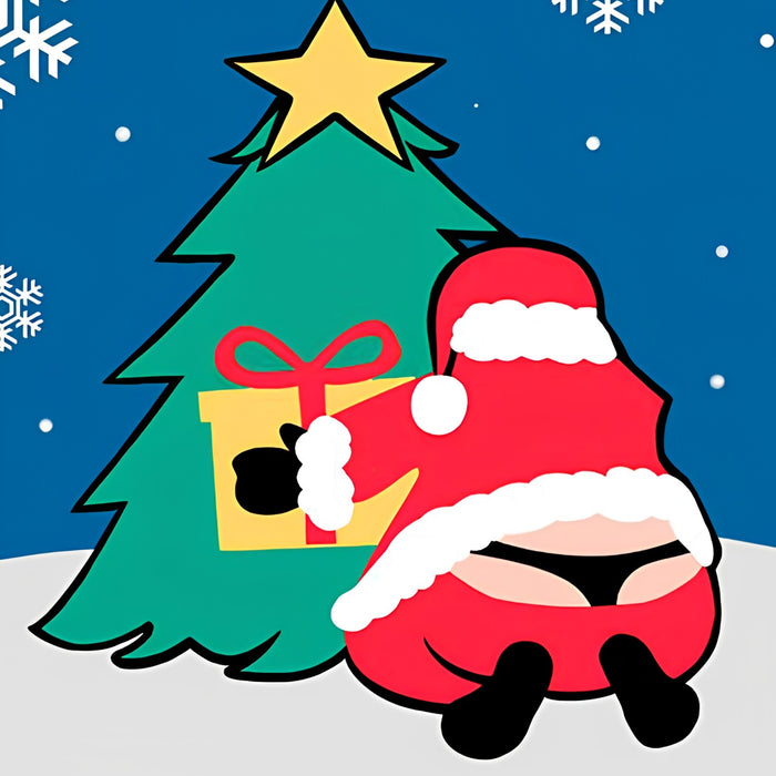 Santa under the Tree Christmas Print Plush Fleece Throw Blanket