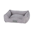 Scruffs Manhattan box bed in dark grey marl fabric, small size, one-piece construction with cushioned sidewalls