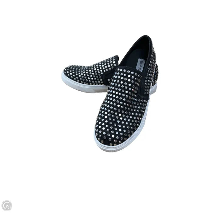 Shoes Flats By Steve Madden In Black & Silver, Size: 8