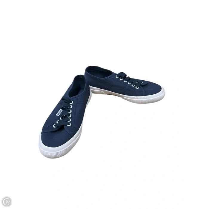 Shoes Flats By Superga In Blue & White, Size: 8.5