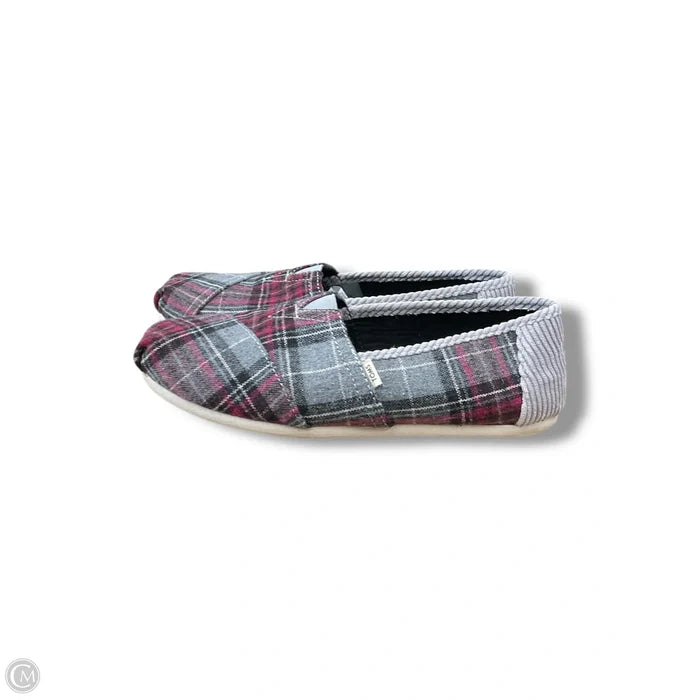 Shoes Flats By Toms In Plaid Pattern, Size: 7.5