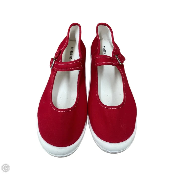 Shoes Flats By Torrid In Red & White, Size: 11