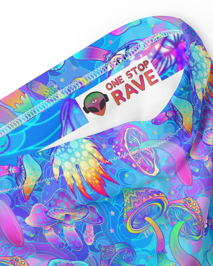 Shroomin Blue Recycled High Waisted Bottoms, High-Waisted Bottoms, - One Stop Rave