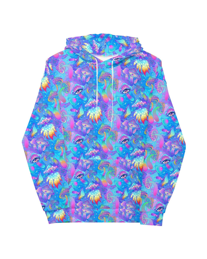 Shroomin Blue Hoodie, Hoodie, - One Stop Rave