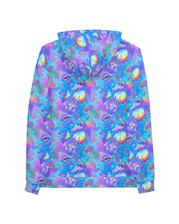 Shroomin Blue Hoodie, Hoodie, - One Stop Rave