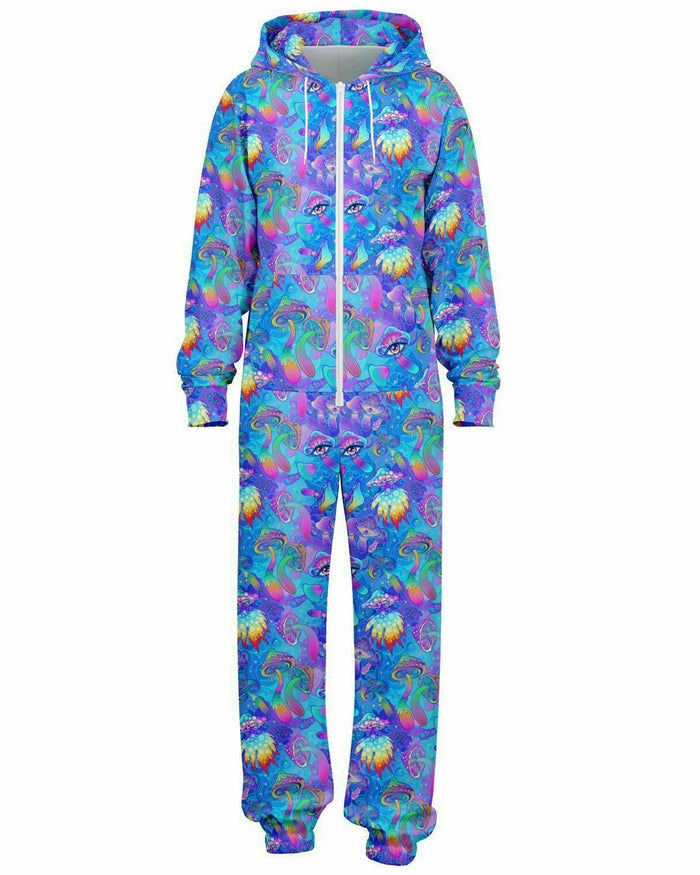 Shroomin Blue Onesie, Onesie, - One Stop Rave