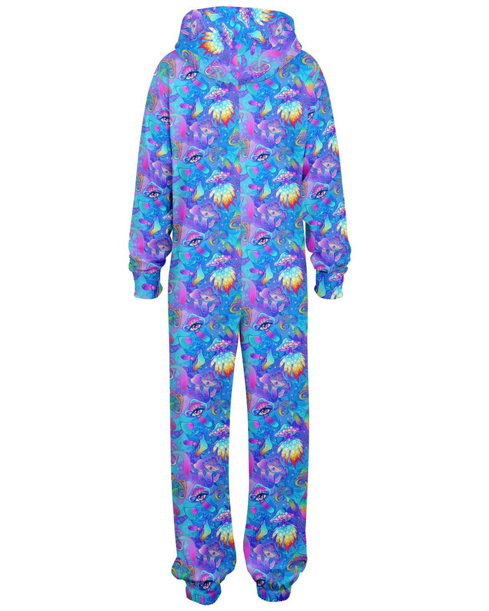 Shroomin Blue Onesie, Onesie, - One Stop Rave