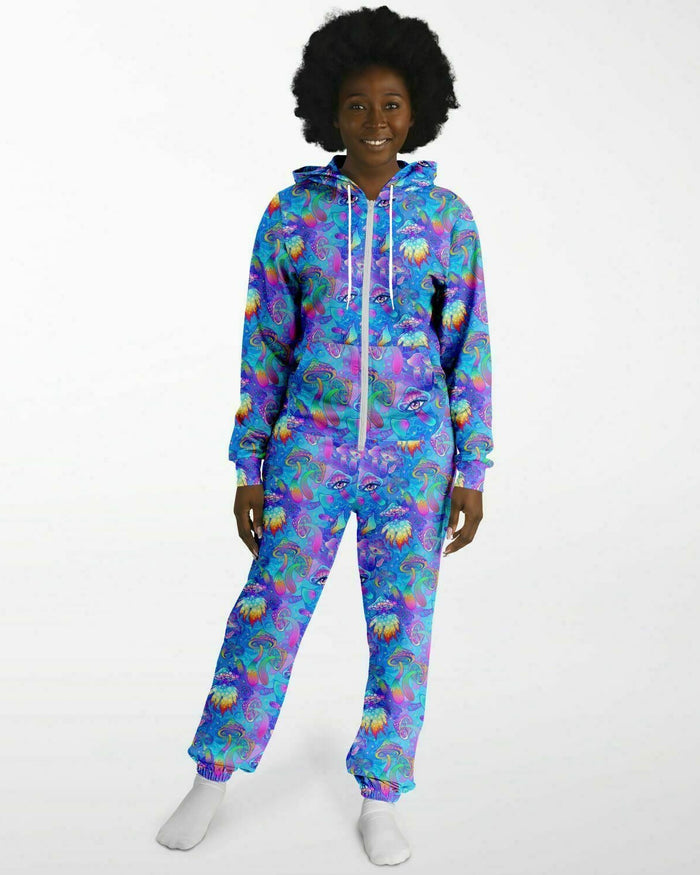 Shroomin Blue Onesie, Onesie, - One Stop Rave