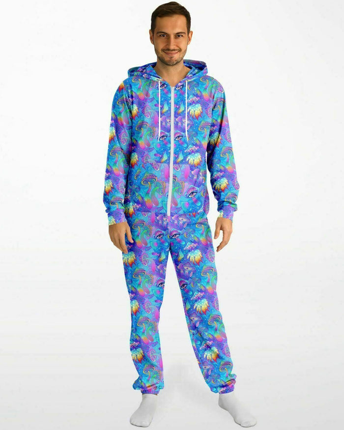 Shroomin Blue Onesie, Onesie, - One Stop Rave