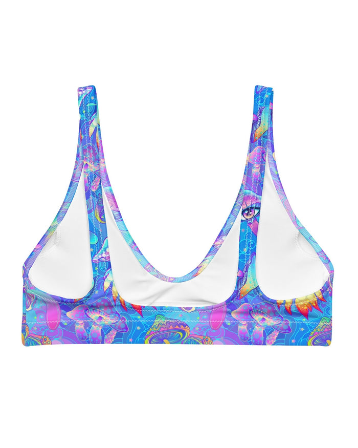 Shroomin Blue Recycled Padded V-Top, V-Top, - One Stop Rave