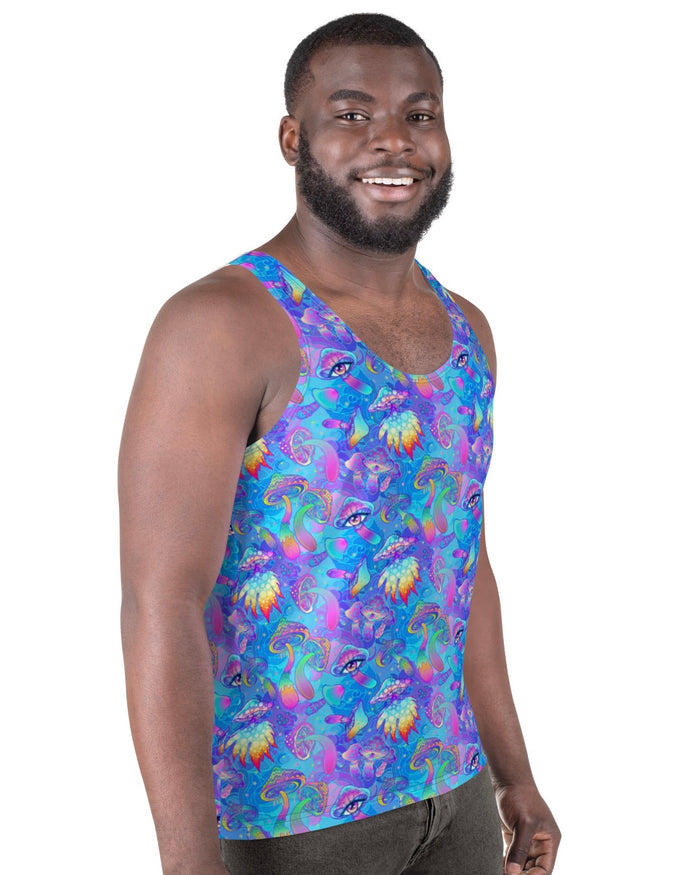 Shroomin Blue Tank Top, Tank Top, - One Stop Rave