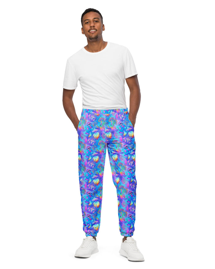Shroomin Blue Track Pants, Track Pants, - One Stop Rave