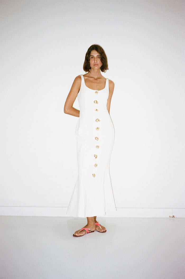 Sibel Denim Dress - Ivory