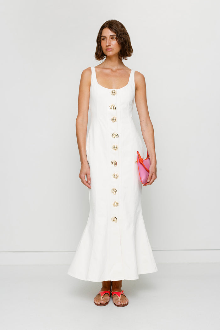 Sibel Denim Dress - Ivory