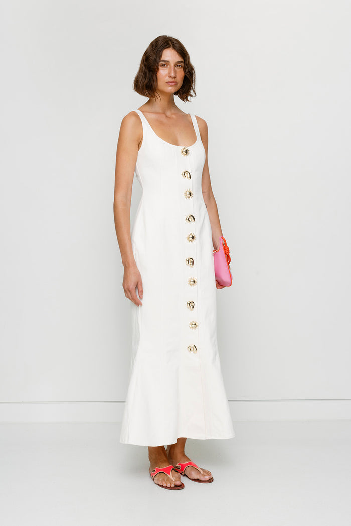 Sibel Denim Dress - Ivory