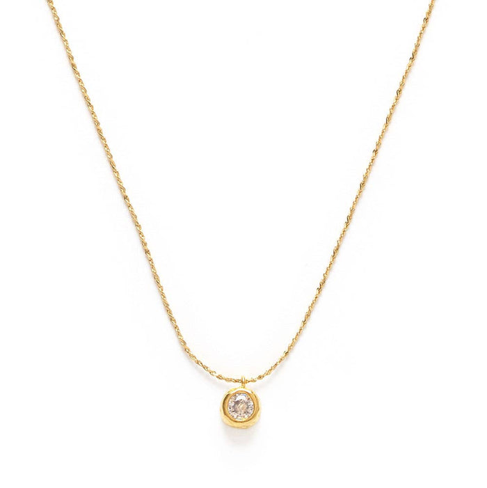 Single 5mm Crystal Pendant Necklace
