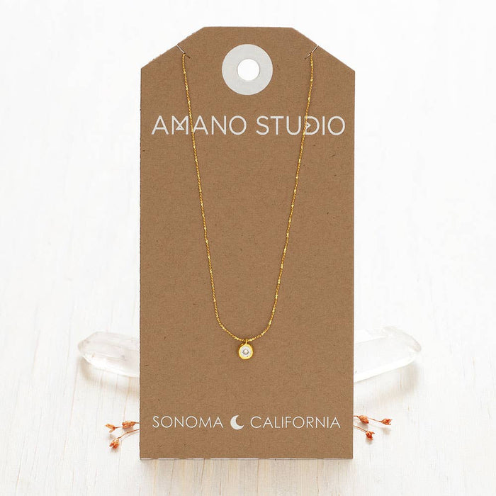 Single 5mm Crystal Pendant Necklace