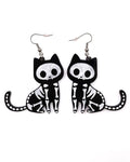 Skeleton Cat Earrings